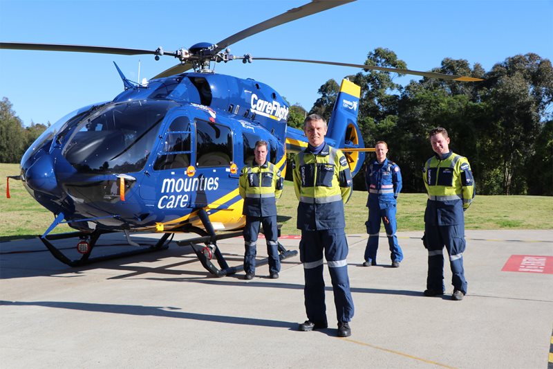 The Mounties Care CareFlight Helicopter Landing