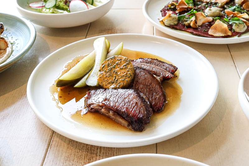 Smoked Cajun Wagyu Brisket with pickles